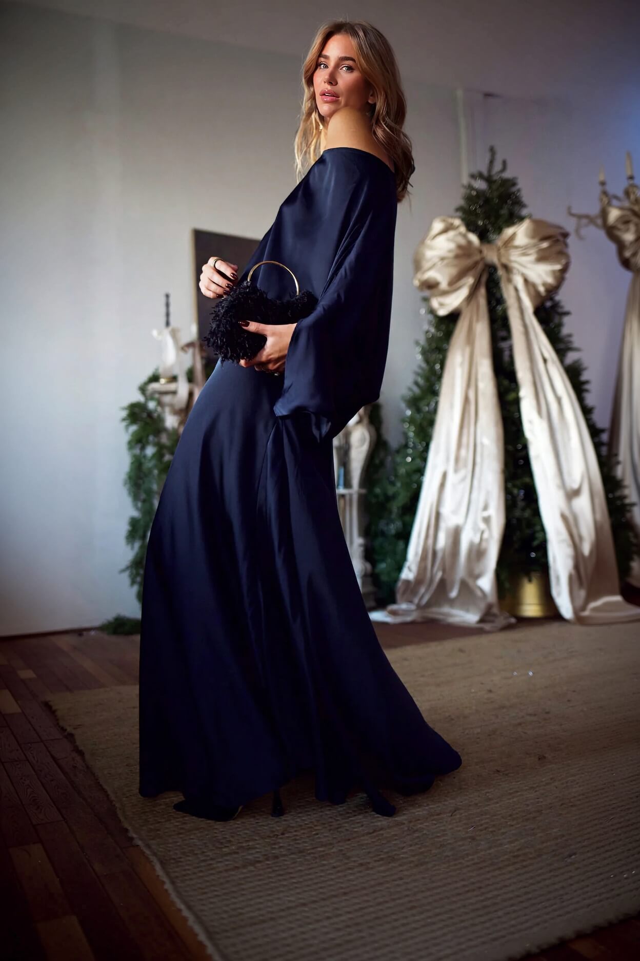 Exquisite Satin High-Waisted Maxi Skirt