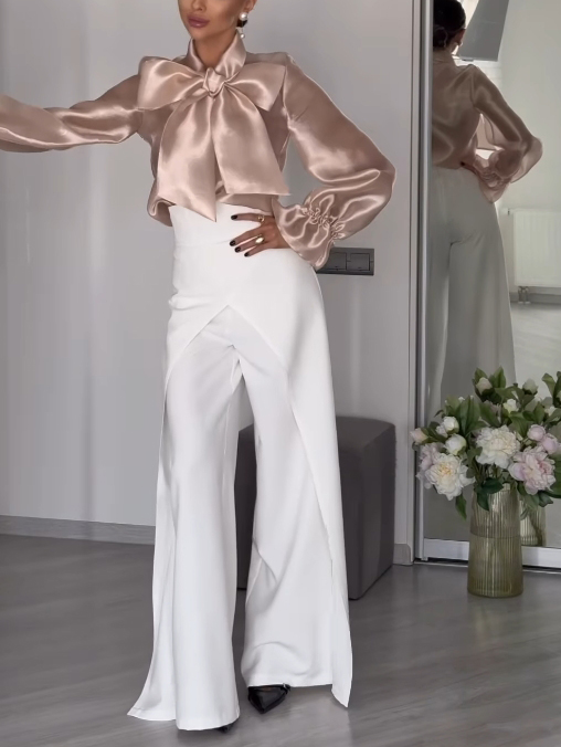 Elegant High-Waisted Wide-Leg Pants
