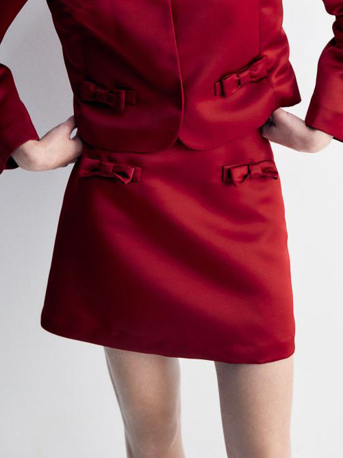 Elegant Bow Detail Mini Skirt