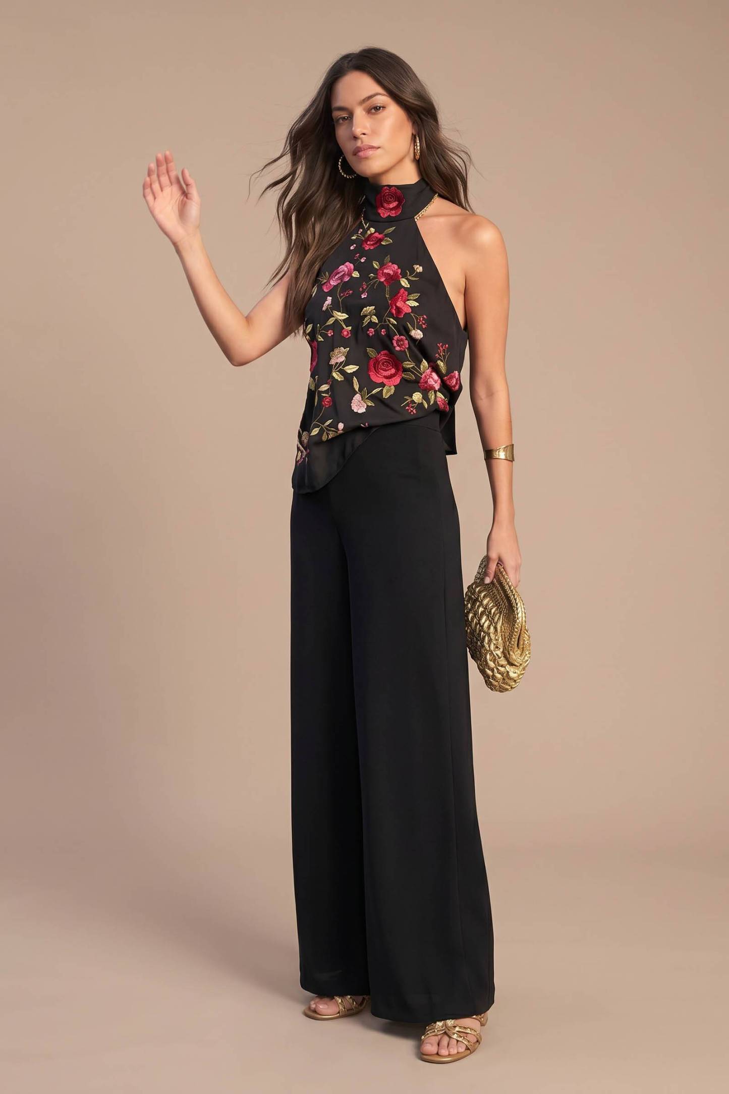 Printed Off-Shoulder Top Wide Leg Pants Set
