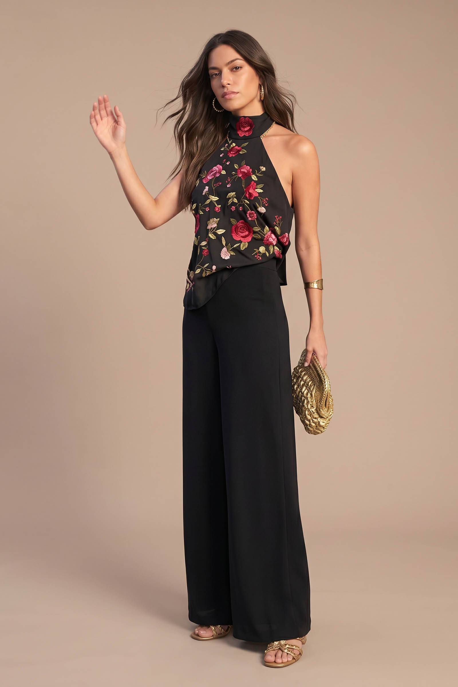 Printed Off-Shoulder Top Wide Leg Pants Set