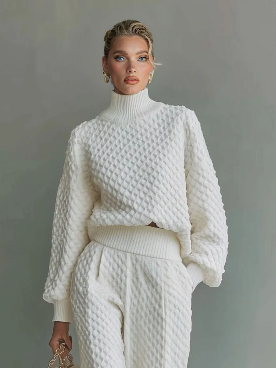 Casual Textured Knit Pullover