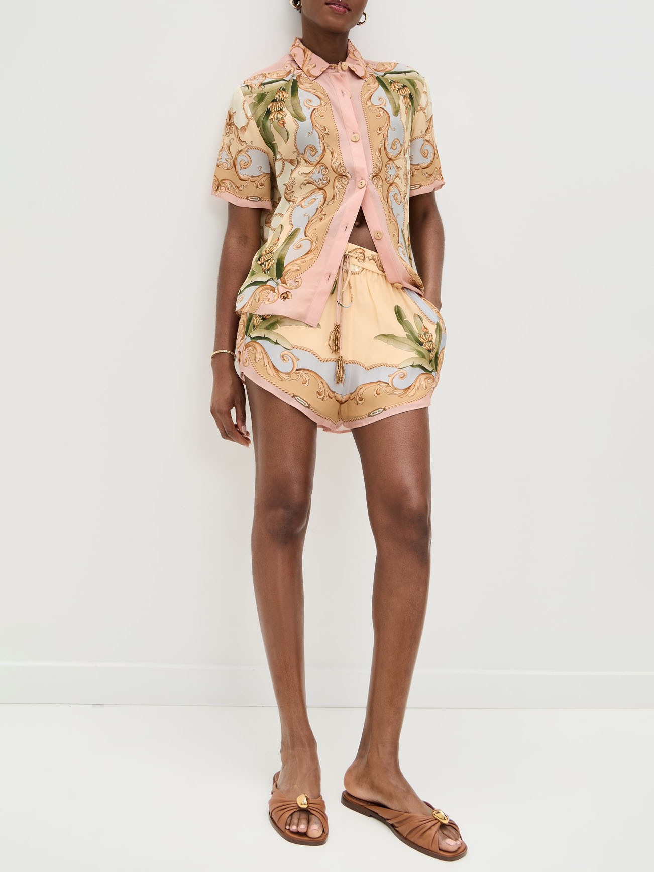 Retro Botanical Kaleidoscope Print Two-Piece Set