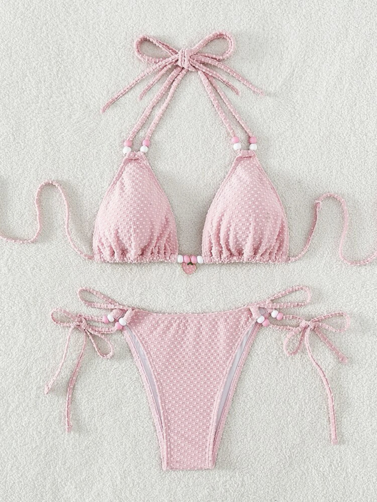 Sweet Strawberry Decorated Sexy Bikini Set