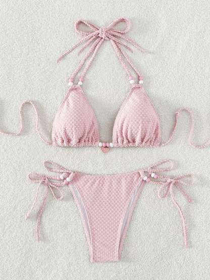 Sweet Strawberry Decorated Sexy Bikini Set