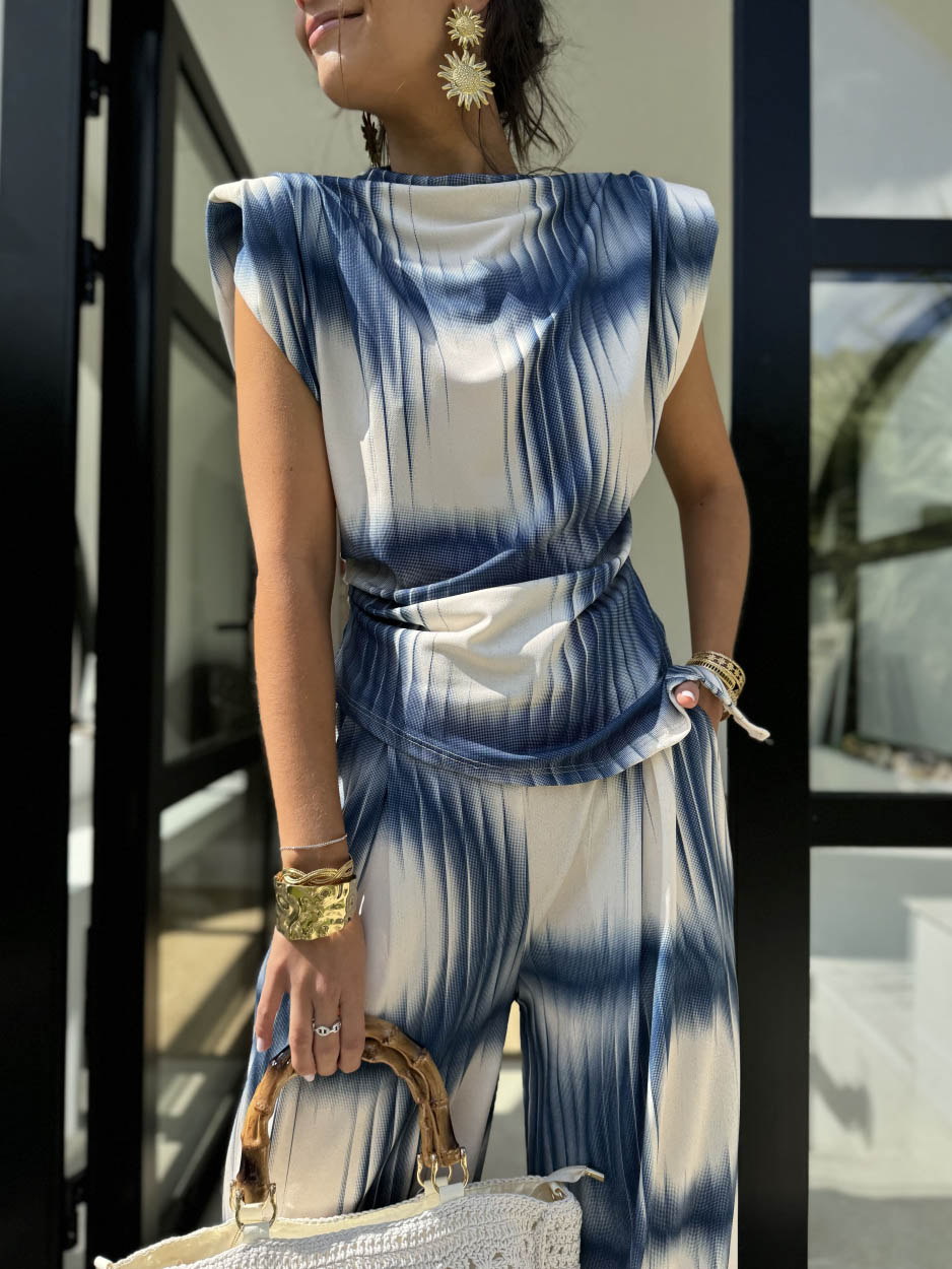 Fashion Casual Geometric Print Structured Top