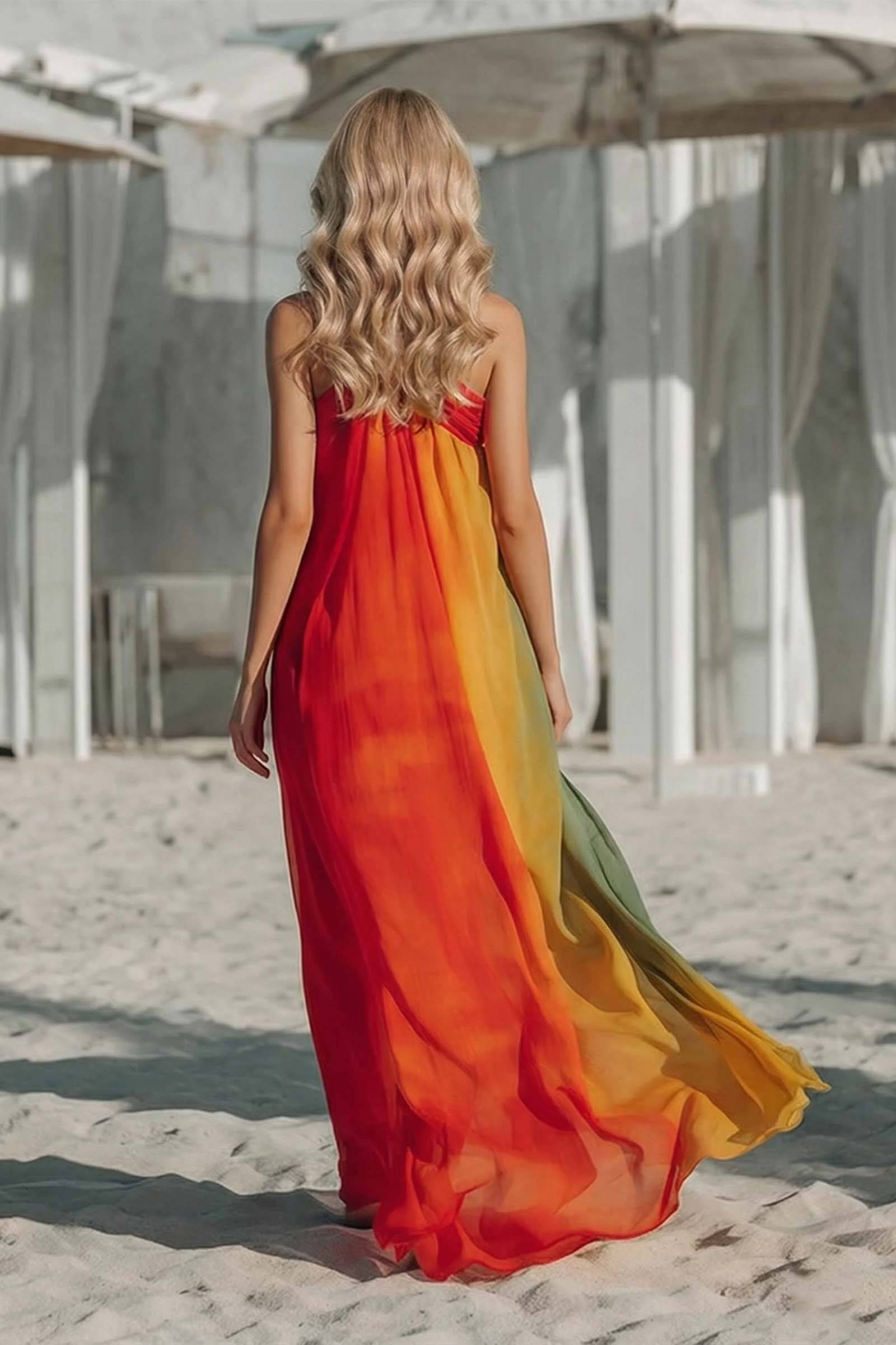 Off-shoulder Asymmetrical Maxi Dress