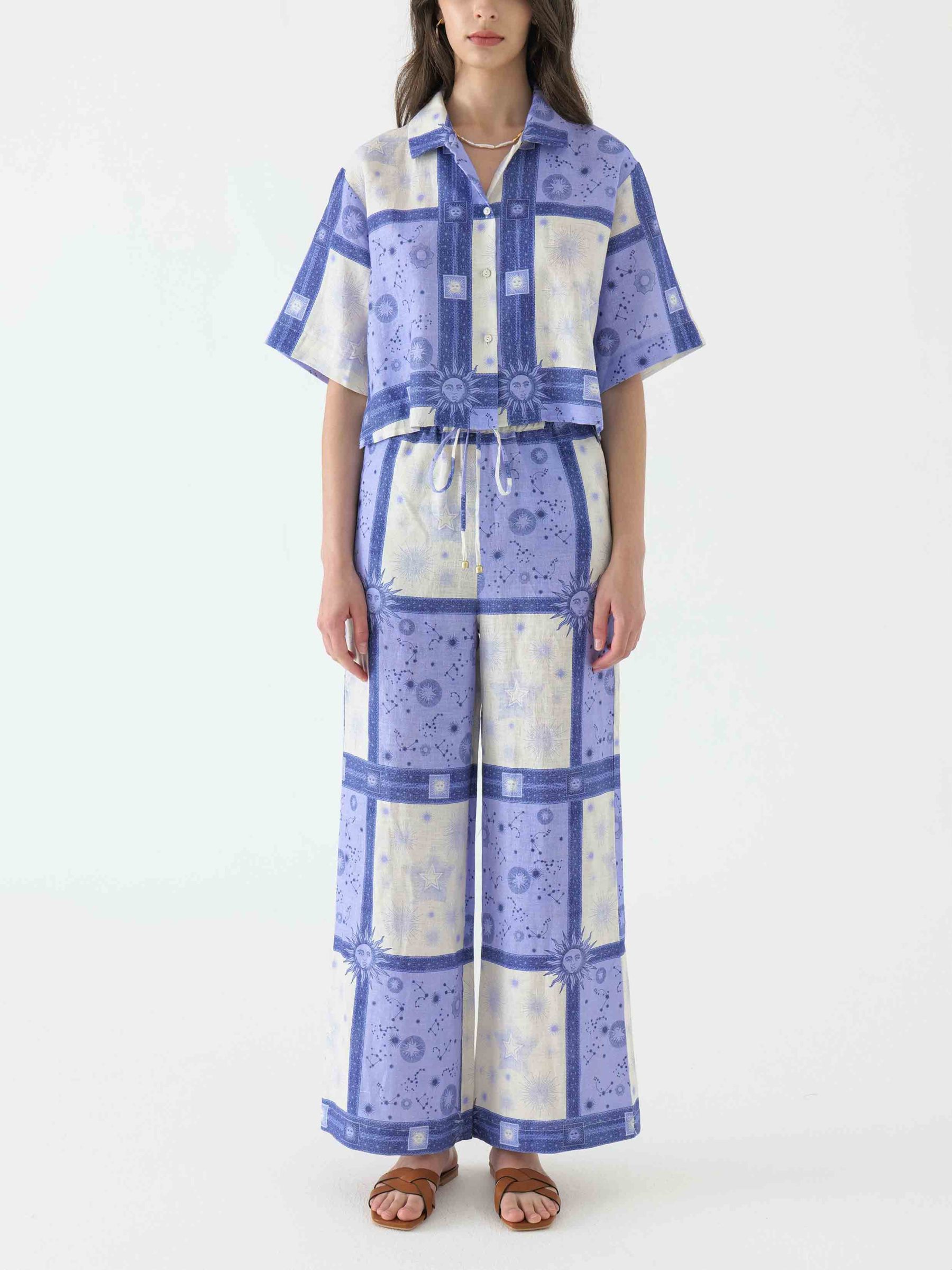 Exclusive Dreamy Galaxy Sun Print Short Shirt