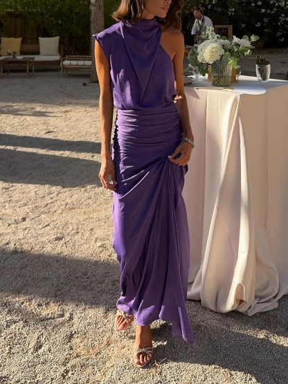 Unique Elegant Pleated Maxi Skirt