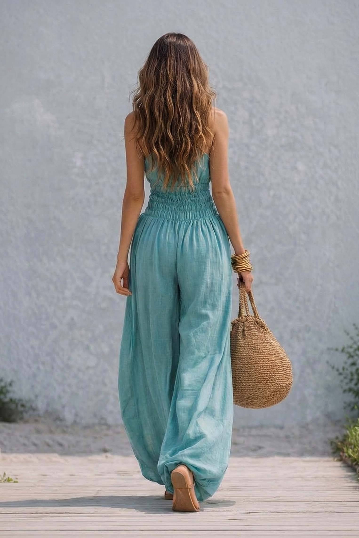 High-Neck Off-Shoulder Jumpsuits