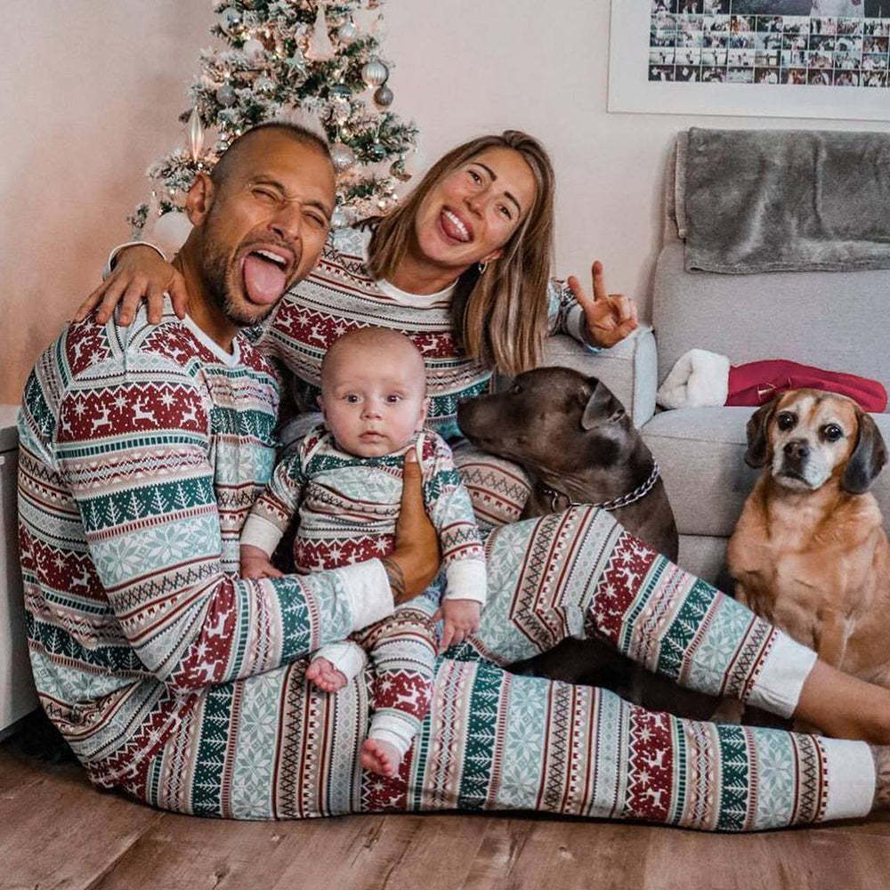 Merry Christmas Family Matching Pajamas Set Grey Christmas Pajamas