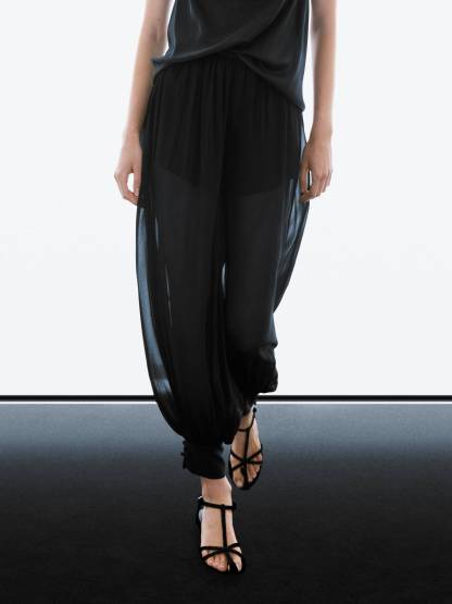 Cross Design Loose Shirt And Lantern Pants Set