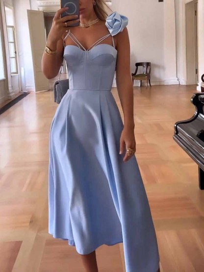 Elegant Slip Floral Midi Dress
