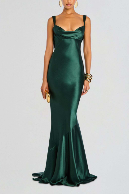 Satin Backless Sexy Wrapping Evening Dress