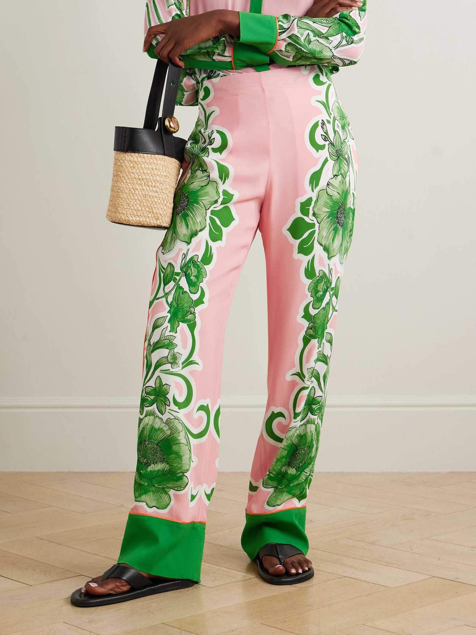 Exquisite Tropical Floral Print Pants