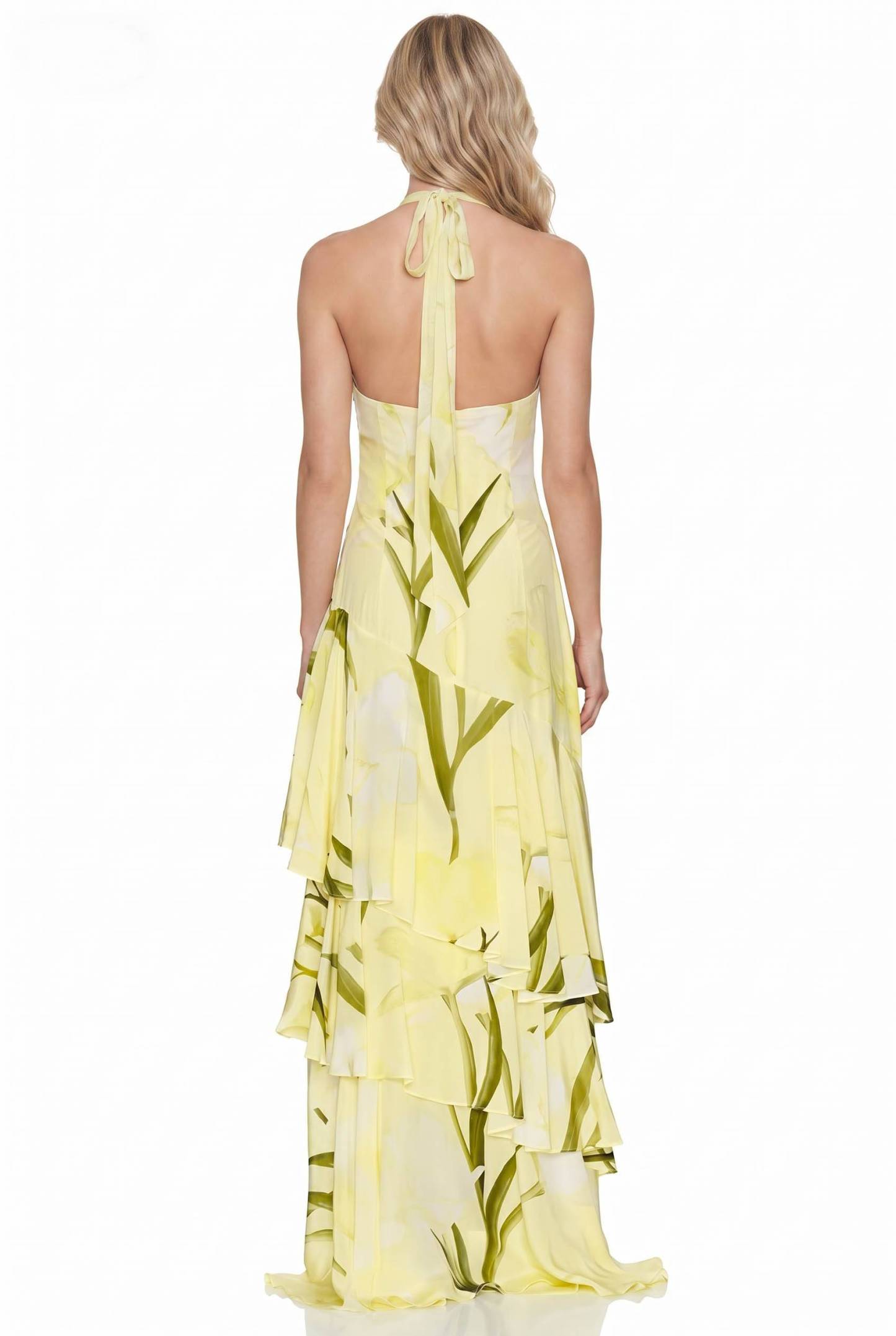 Halter-Neck Printed Maxi Dress