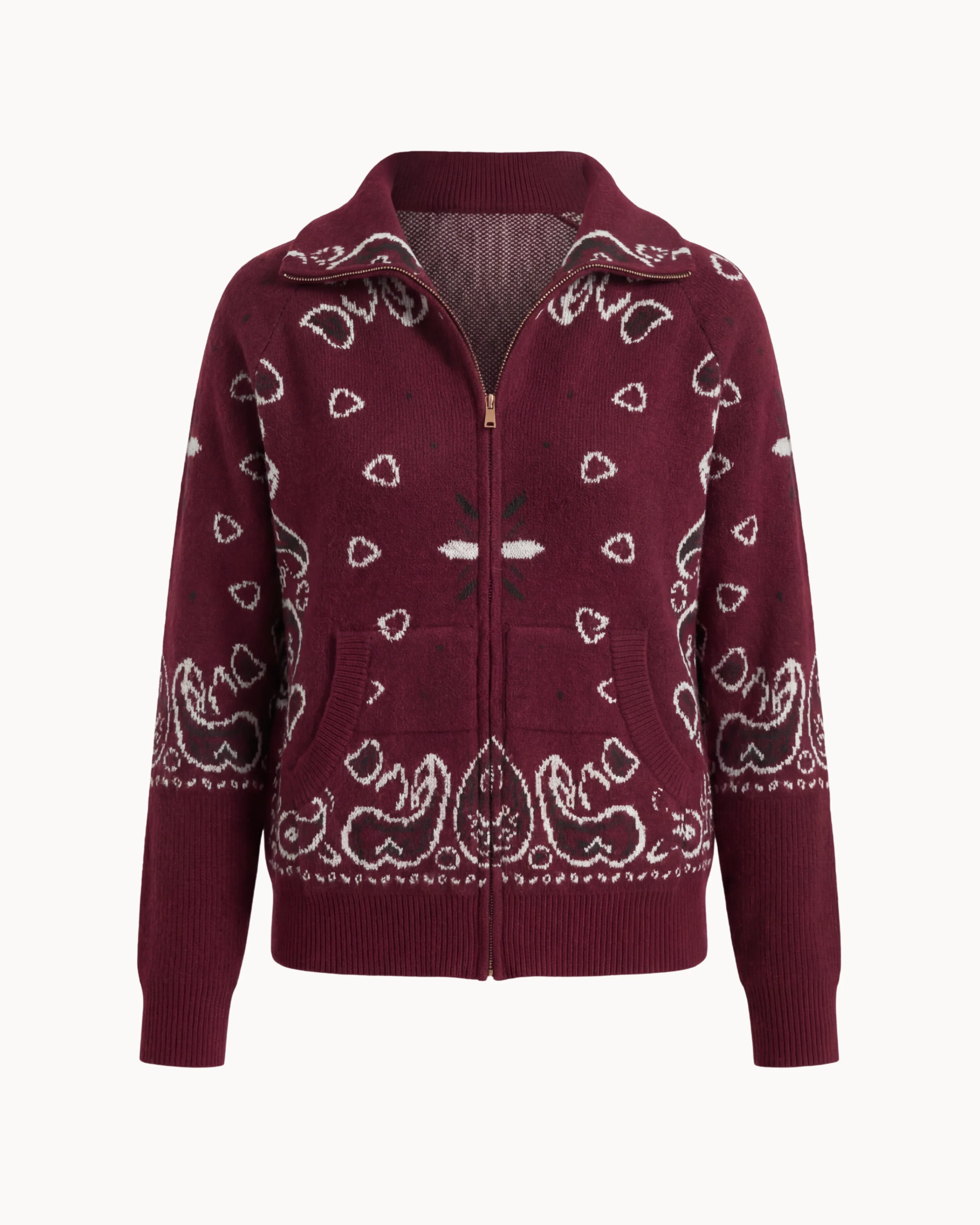 Grey Bandana Patterned Cardigan
