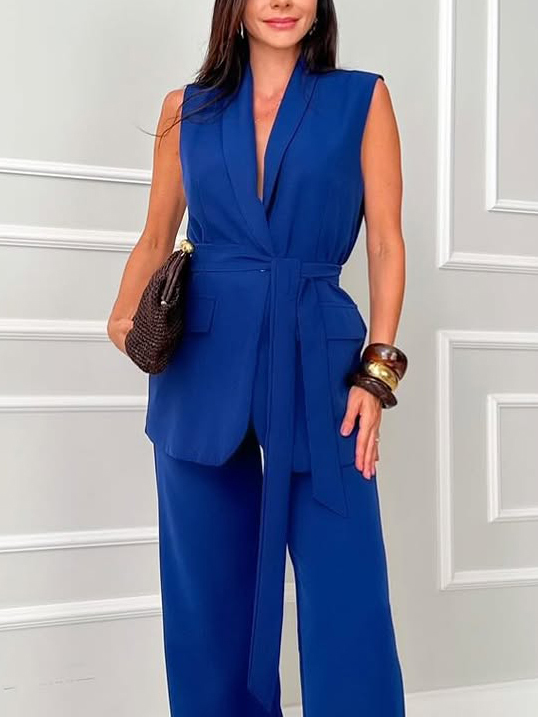 Elegant Classic V-neck Lace-up Suit Vest