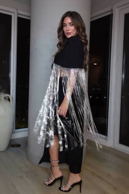 Fashion Tassel Patchwork Loose Party Top