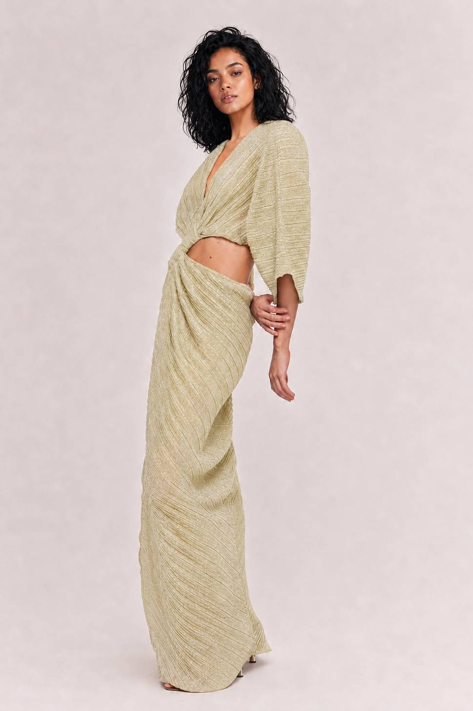 Sexy Twist-Front Cut-Out Maxi Dress