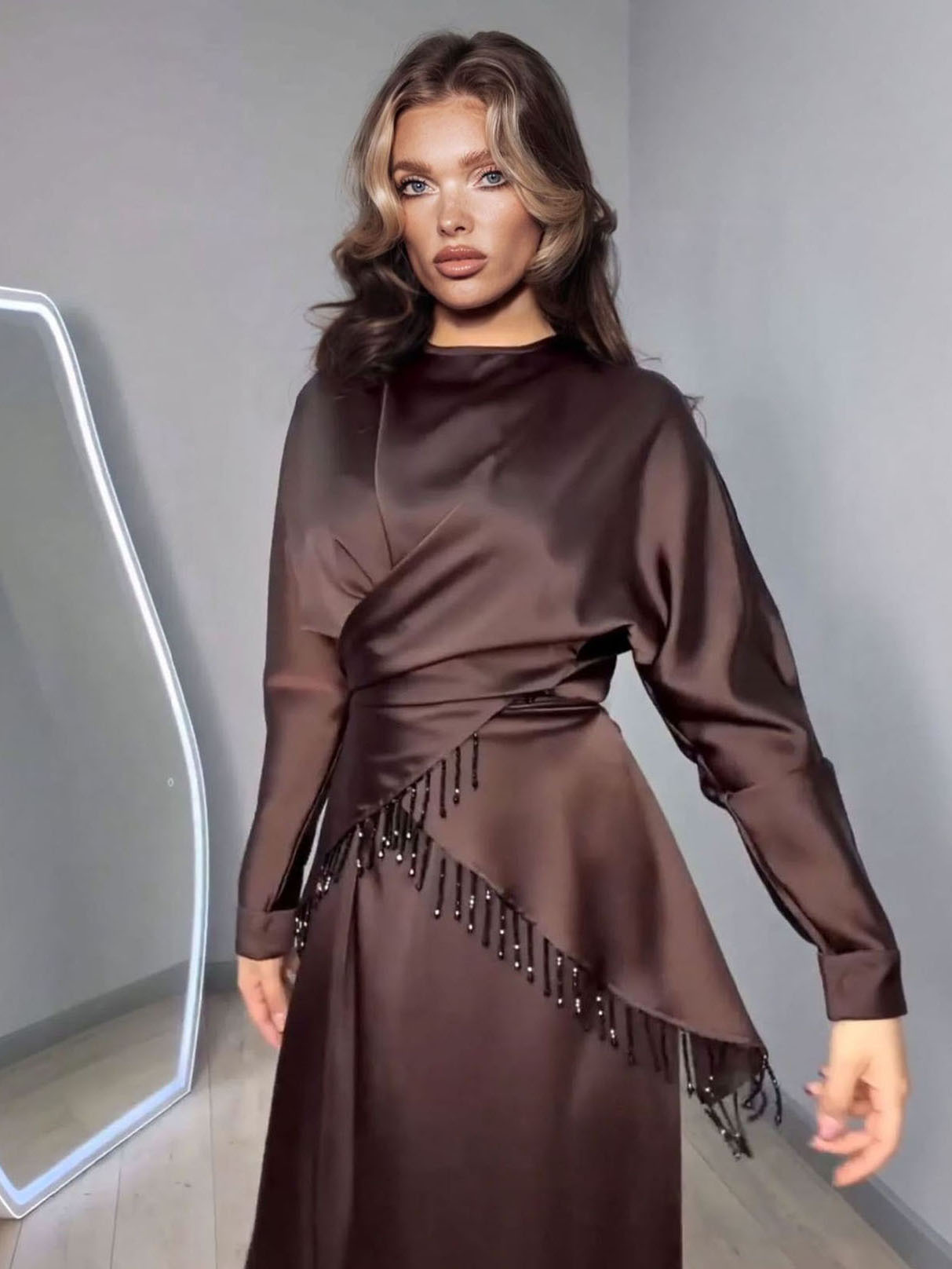 Long-Sleeved Pullover Dress Set