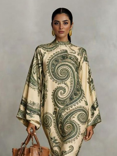 Bohemian Style Paisley Print Long Dress