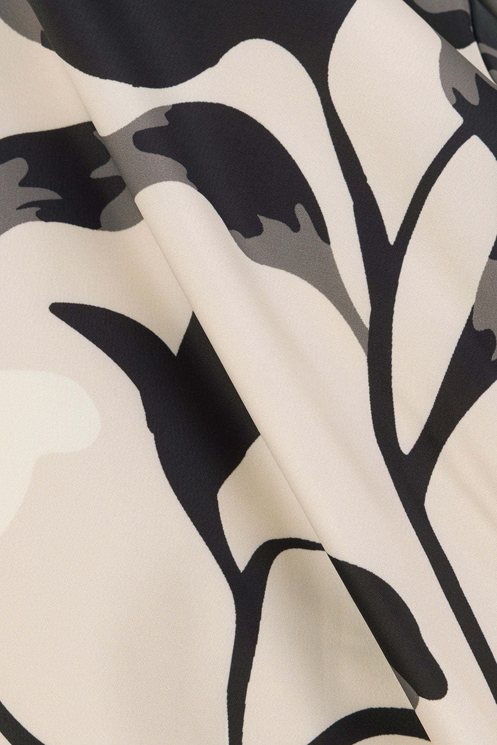 Modern Abstract Floral Strapless Maxi Dress – Monochrome Print In Ivory & Charcoal