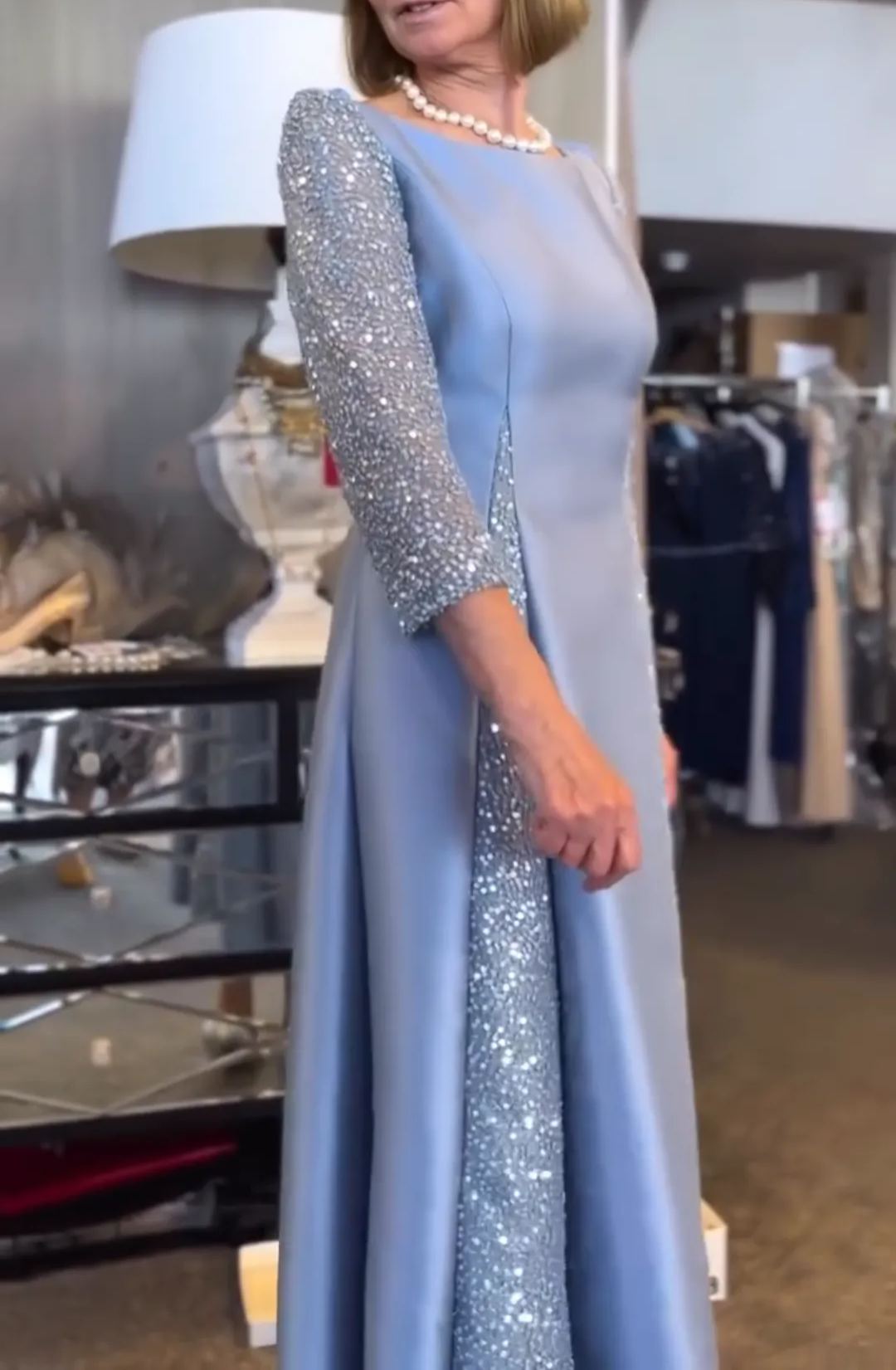 Patchwork long-sleeved dress