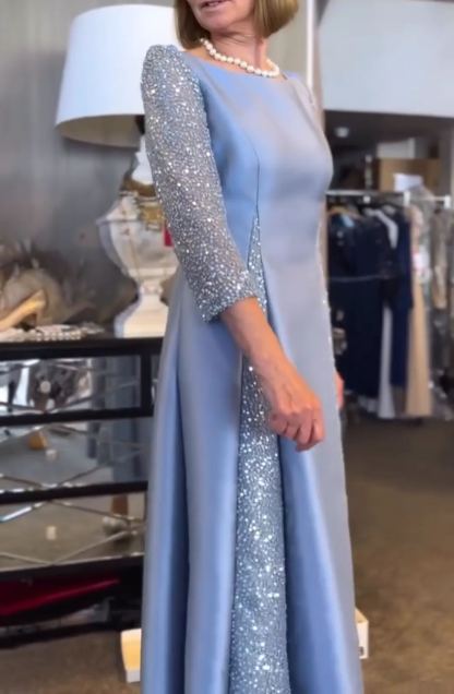 Patchwork long-sleeved dress