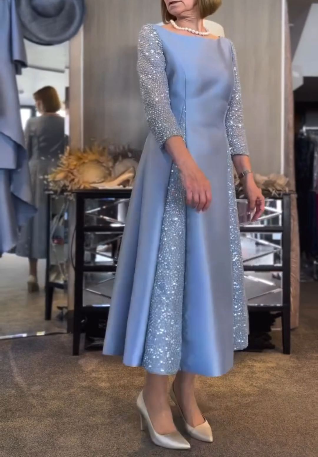 Patchwork long-sleeved dress