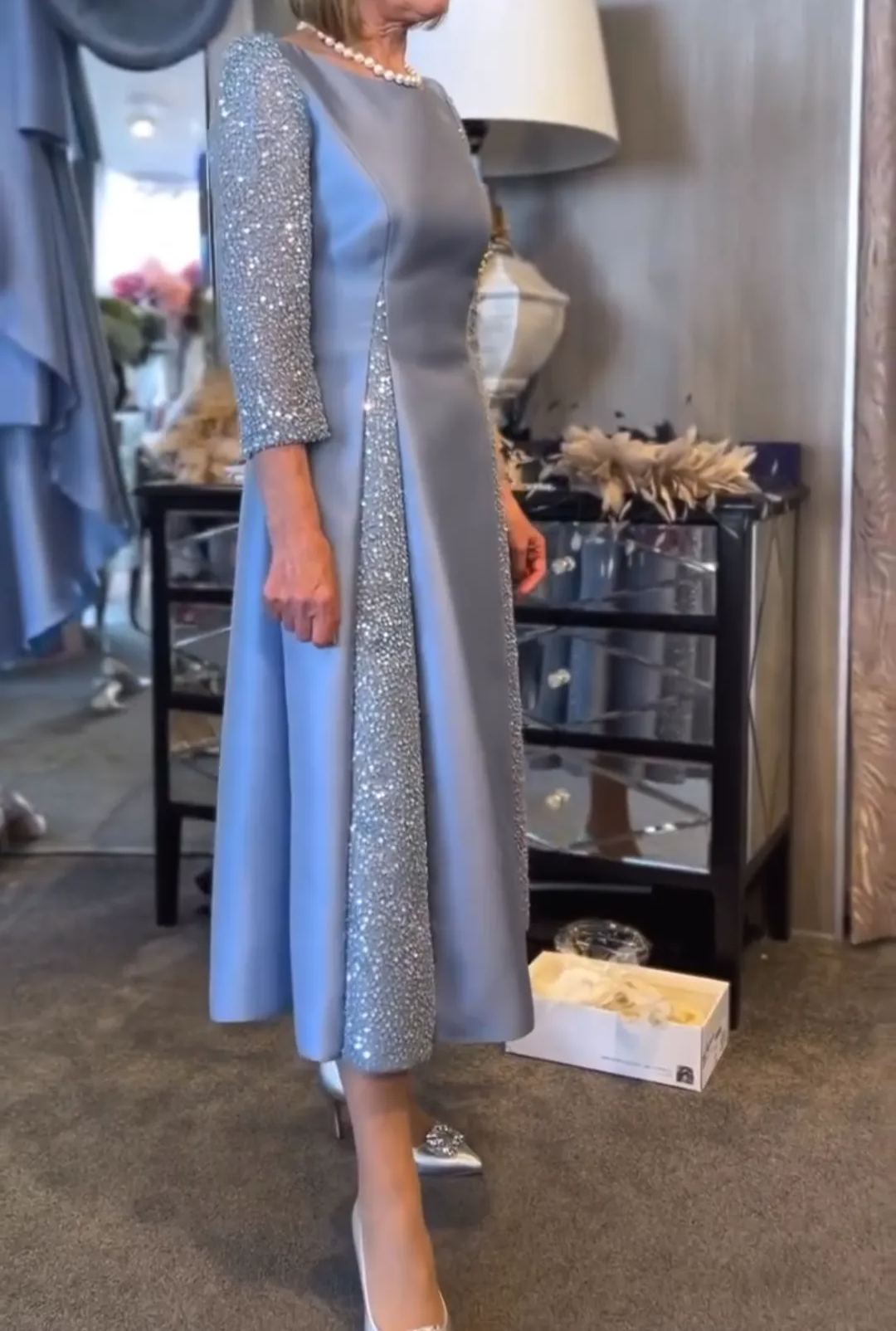 Patchwork long-sleeved dress