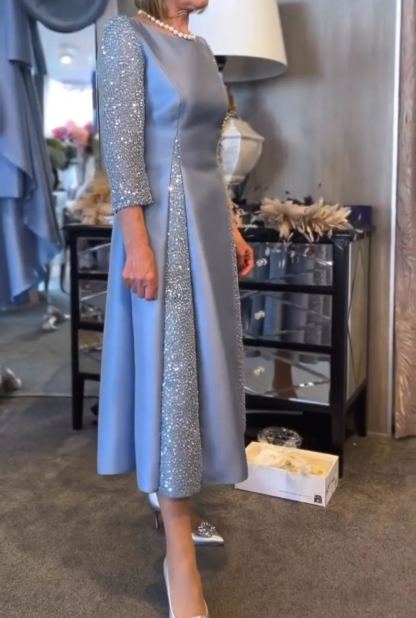 Patchwork long-sleeved dress