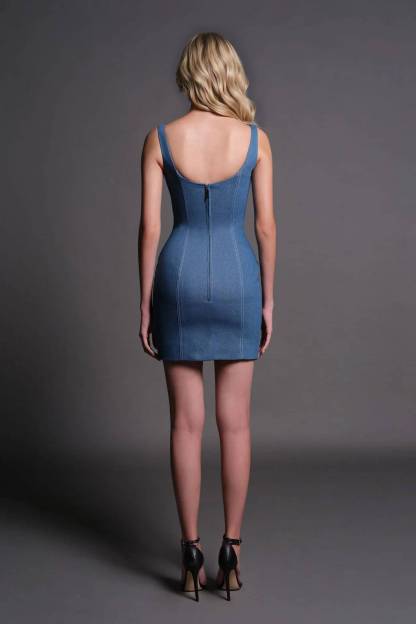 Lace-Up Design Mini Dress