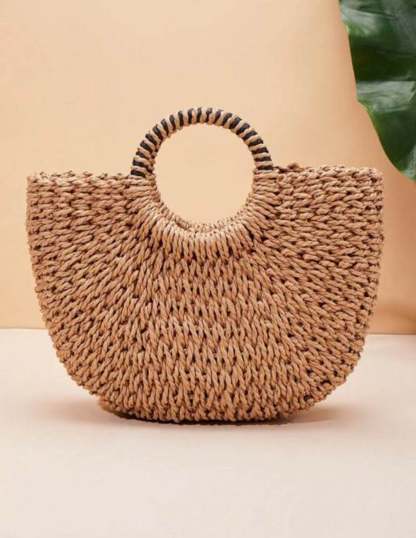 Shell Decor Straw Bag