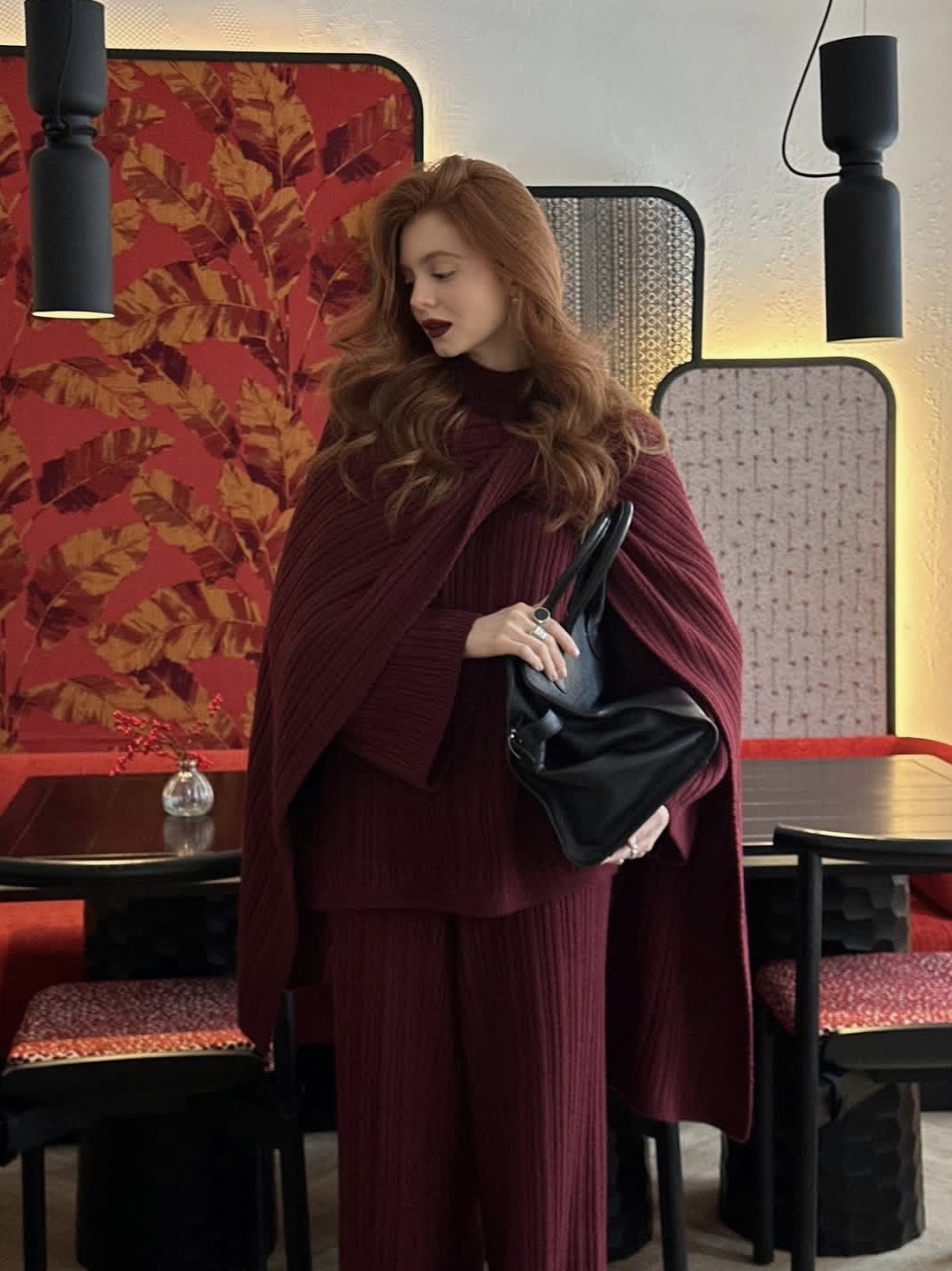 Ribbed Knit 3 Piece Set, Oversized Sweater   Wide Leg Pants   Wrap Shawl Scarf, Women Fall Winter Matching Outfit