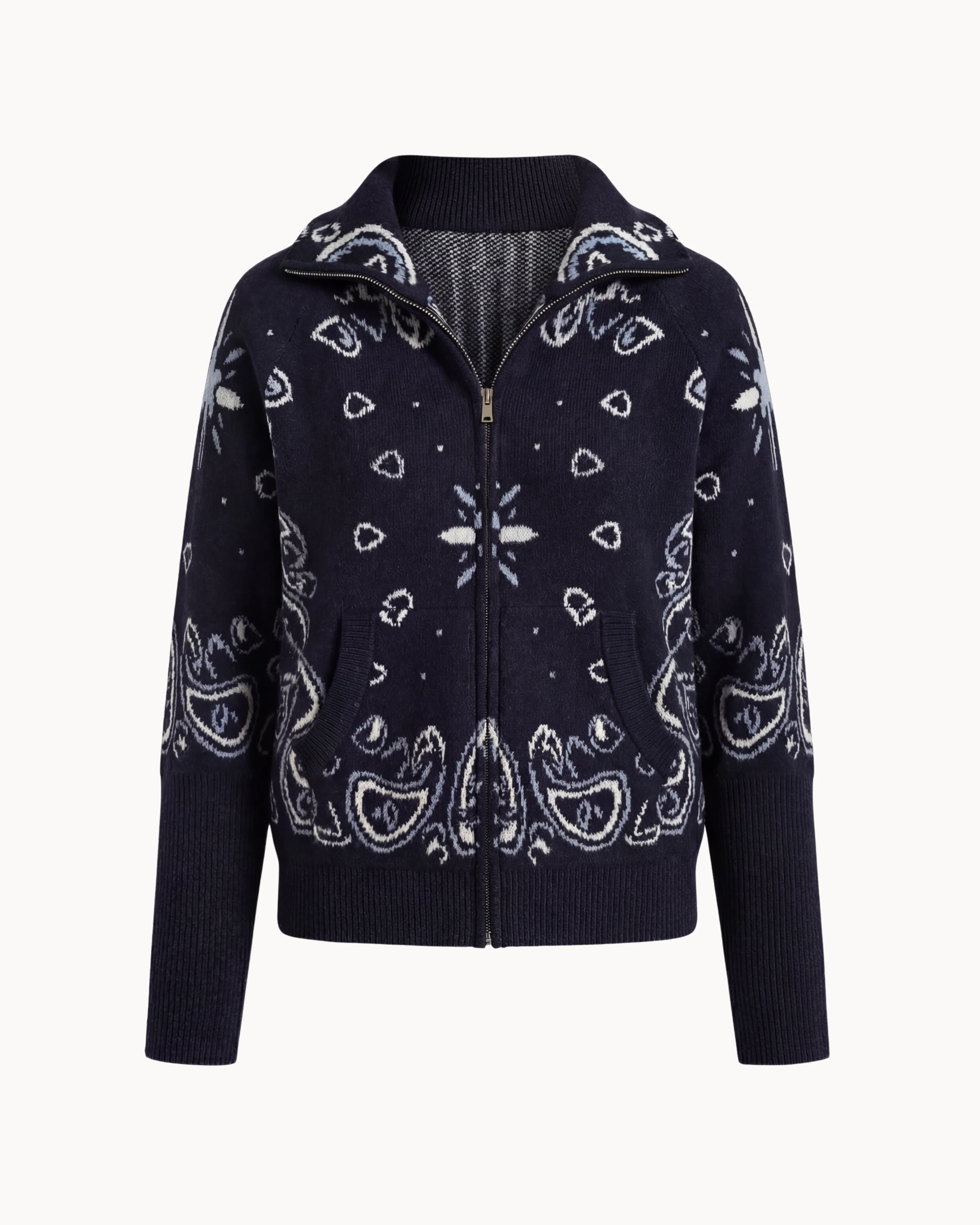 Grey Bandana Patterned Cardigan