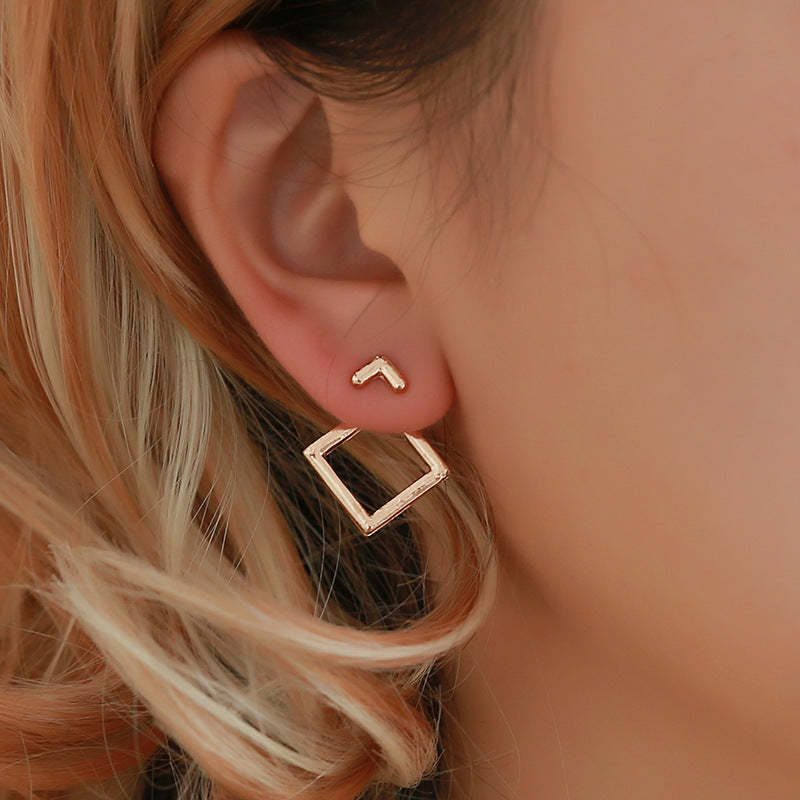 Trendy Cute Nickel Free Square Stud Earrings