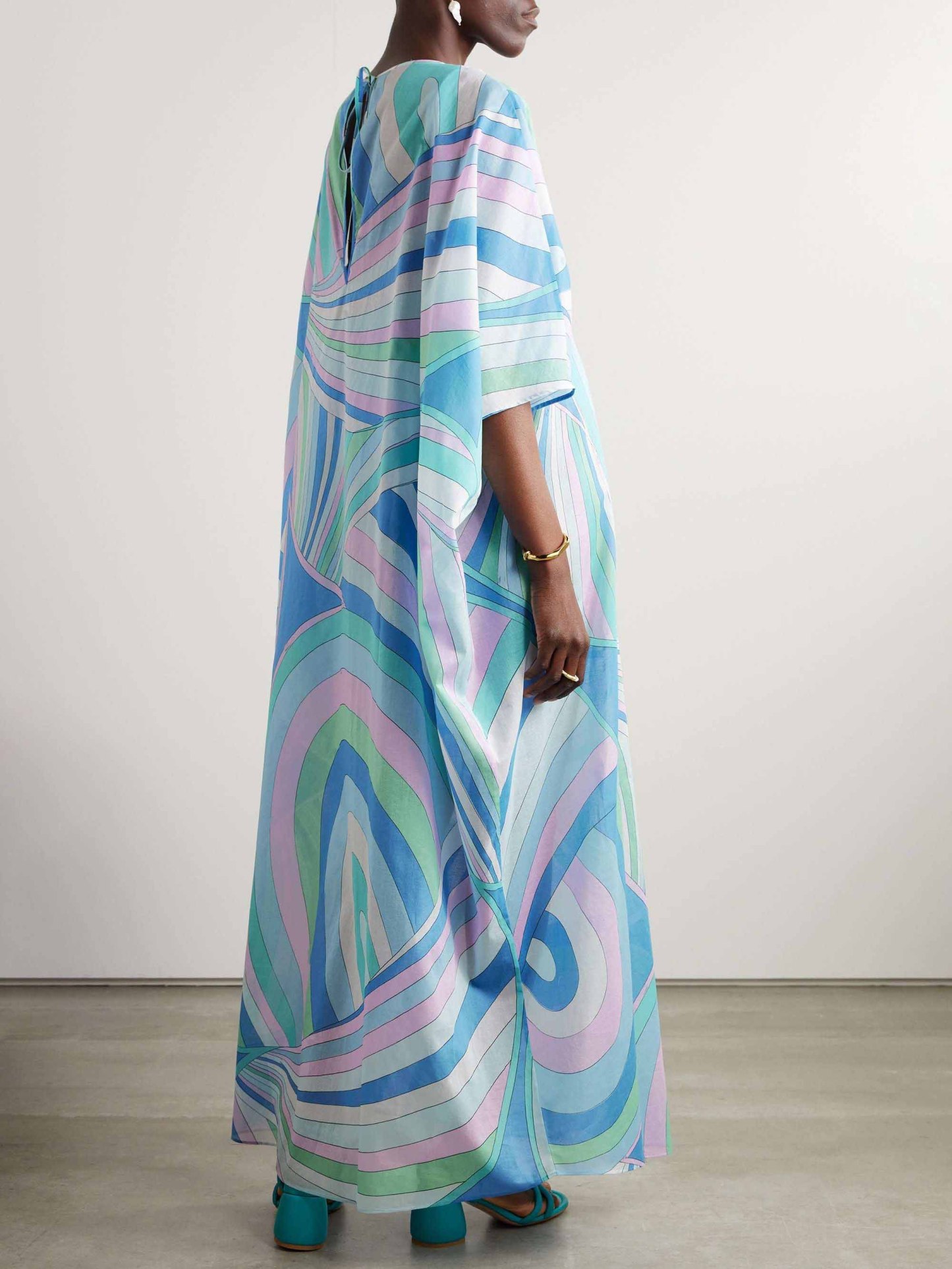 Unique Psychedelic Print Robe Maxi Dress