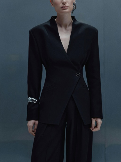 Elegant Single-Button Slim-Fit Blazer