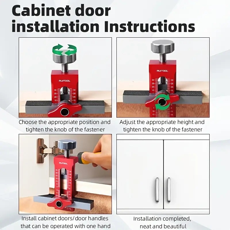 Drilling Guide Locator - Cabinet Door Instillation Mounting Jig-Tactrek