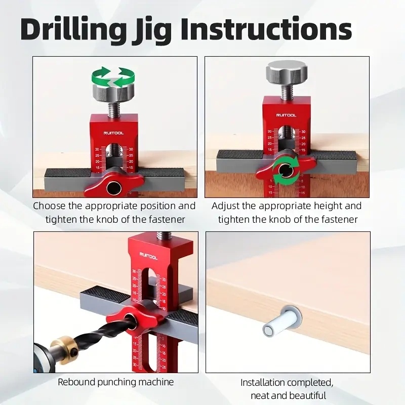 Drilling Guide Locator - Cabinet Door Instillation Mounting Jig-Tactrek