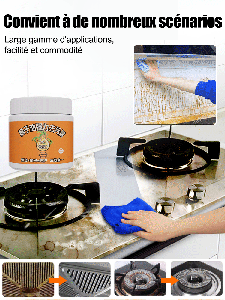 【🏡Détachant multi-usages】Crème détachante puissante à l'huile de coco