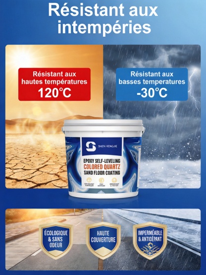 Peinture de sol époxy autonivelante à base d'huile JS, résistante à l'usure et antidérapante
