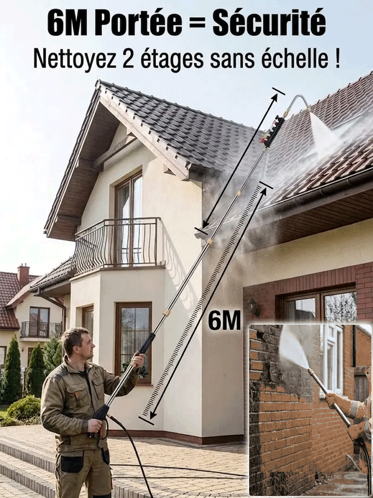 Set de nettoyage haute pression en acier inoxydable