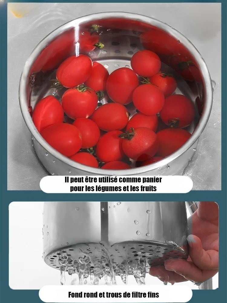 Panier de drainage en acier inoxydable 304 – Un incontournable pour la maison.