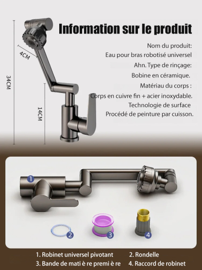 Robinet de rotation du bras robotique 1080