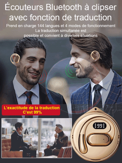 Traduit en 144 langues Écouteurs de traduction intelligents Bluetooth haute vitesse