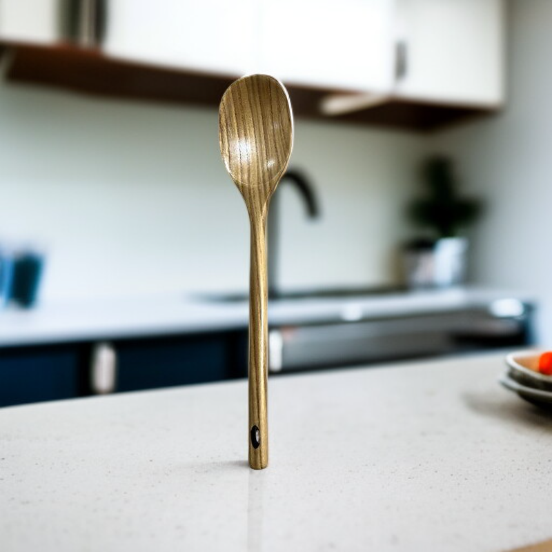 Set de trois cuillères à manche long en bois brut