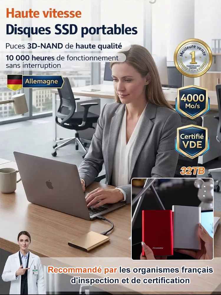 SSD portable à haute vitesse pour téléphone et ordinateur