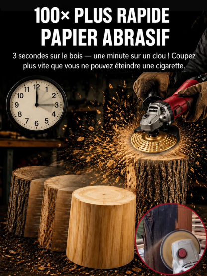Disque abrasif pour meuleuse – Sculpture et polissage rapides🔥Divisez votre temps de travail par 10!🛠️Un polissage miroir parfait et ultra-rapide, sans aucune rayure!⚡